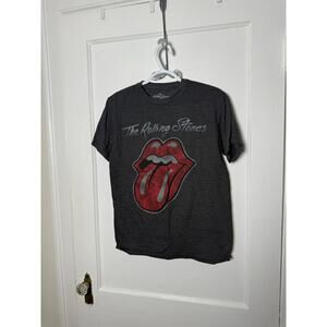 The Rolling Stones Gray Crewneck Graphic Short Sleeve Band T-shirt Small